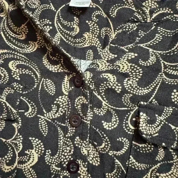 CJ Banks 1X blouse, black & tan. - Picture 3 of 9